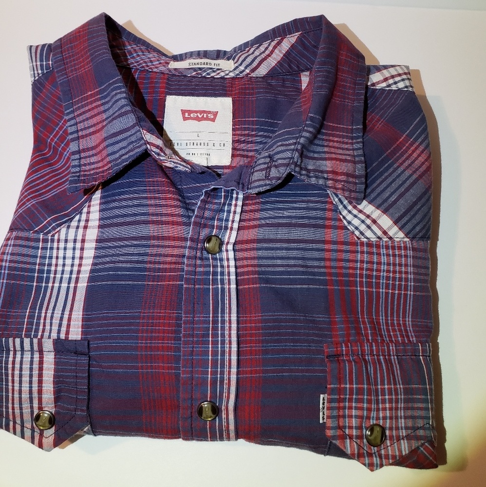 Men's Large Long Sleve Levi Strauss Snap Front